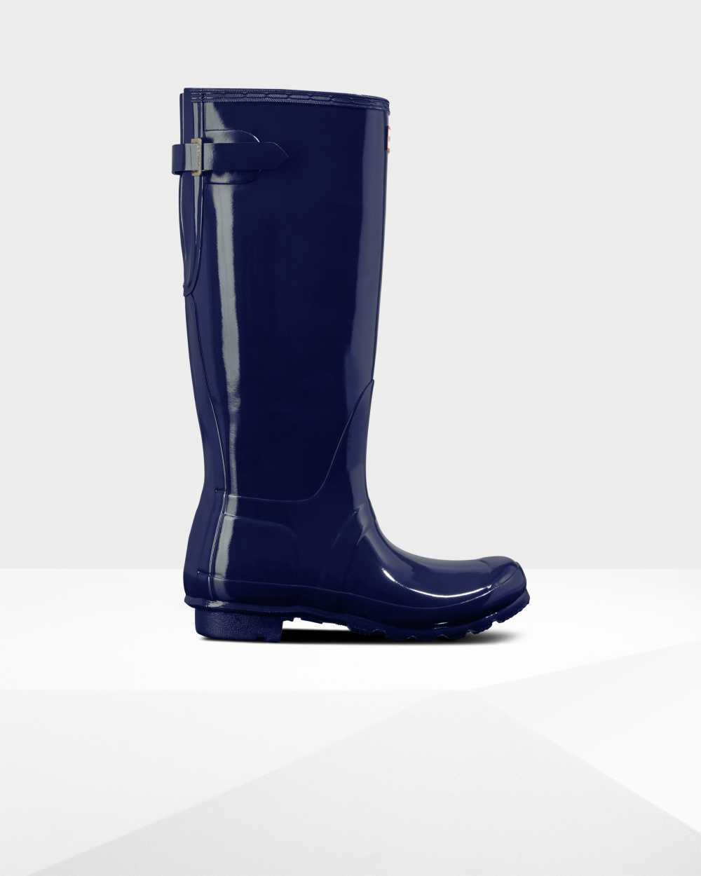 Botas De Agua Mujer - Hunter Original Tall Back Adjustable Gloss Azules - SXFJYZ-918 - Azules